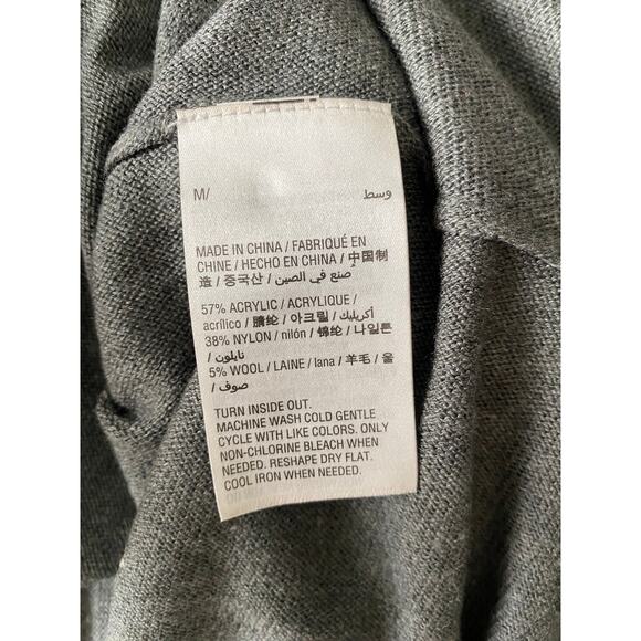 INC International Concepts Gray Acrylic Wool Silver Beaded Crewneck Sweater M - Picture 6 of 9